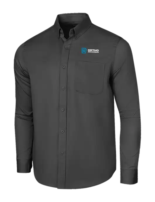 Long Sleeve Dark Grey Superpro React Twill Shirt w/Ortho Logo