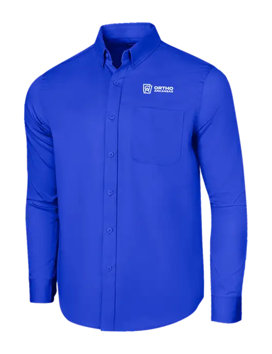 Long Sleeve Dark Royal Superpro React Twill Shirt w/Ortho Logo