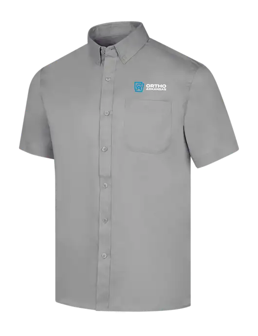 Short Sleeve Light Grey Superpro React Twill Shirt w/Ortho Logo