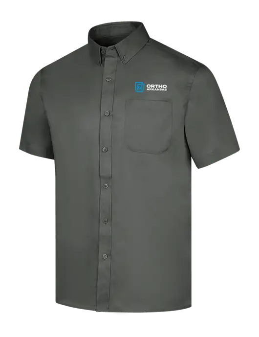 Short Sleeve Dark Grey Superpro React Twill Shirt w/Ortho Logo