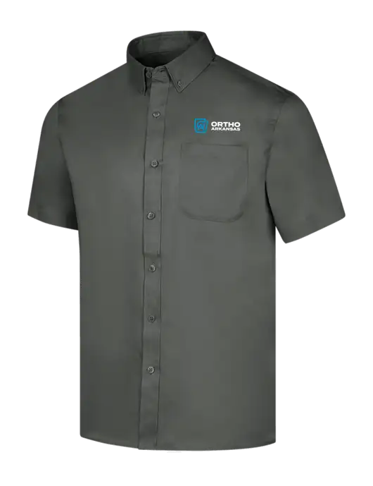 Short Sleeve Dark Grey Superpro React Twill Shirt w/Ortho Logo