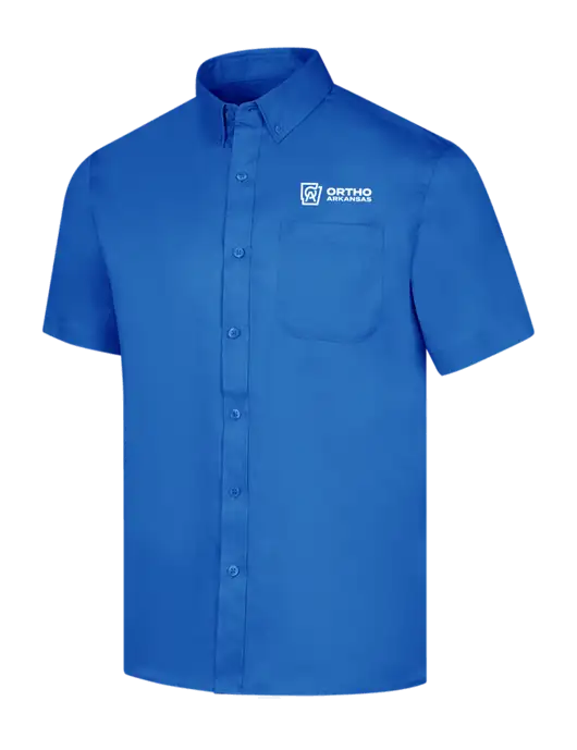 Short Sleeve Royal Blue Superpro React Twill Shirt w/Ortho Logo