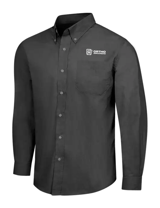 Soft Black Crosshatch Easy Care Shirt w/Ortho Logo