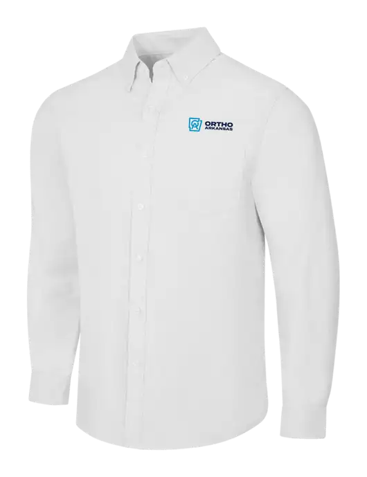 White SuperPro Oxford Shirt w/Ortho Logo