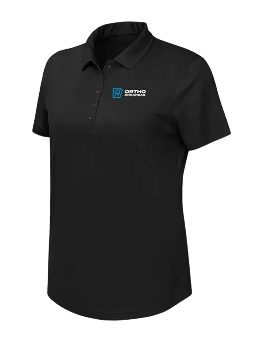 Callaway Womens Birdseye Black Polo w/Ortho Logo