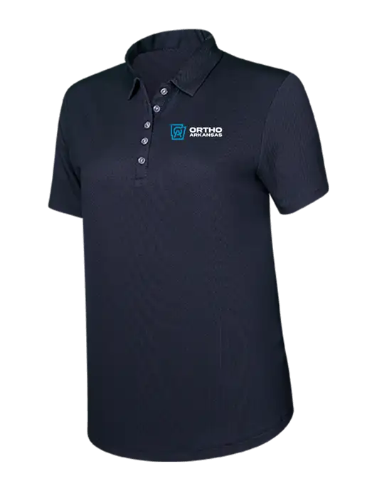 Callaway Womens Birdseye Black Polo w/Ortho Logo