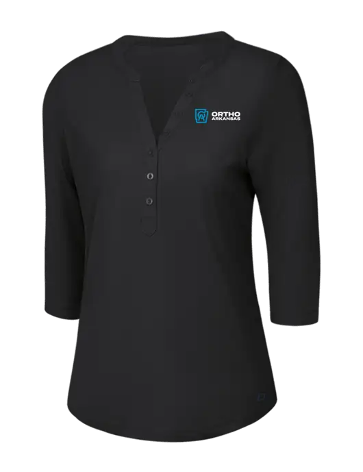 OGIO Blacktop Jewel Henley w/Ortho Logo