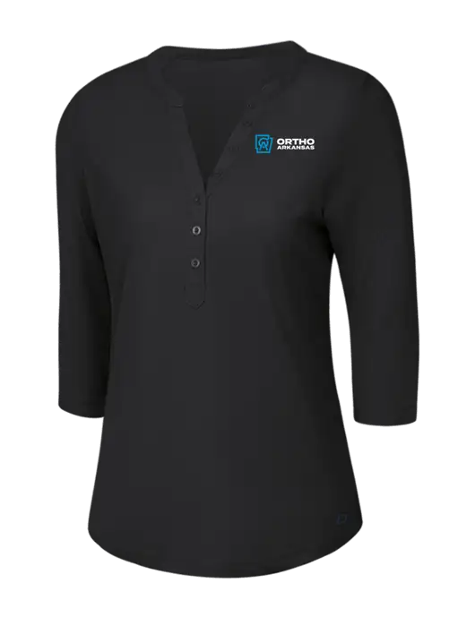 OGIO Blacktop Jewel Henley w/Ortho Logo