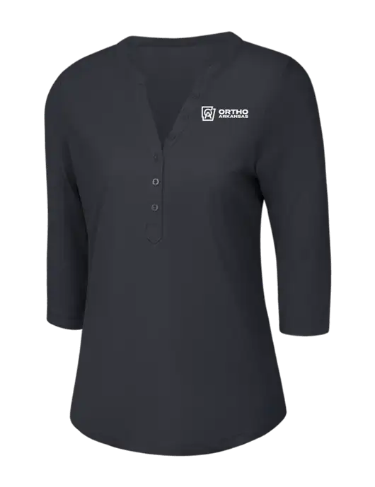 OGIO Charcoal Grey Jewel Henley w/Ortho Logo