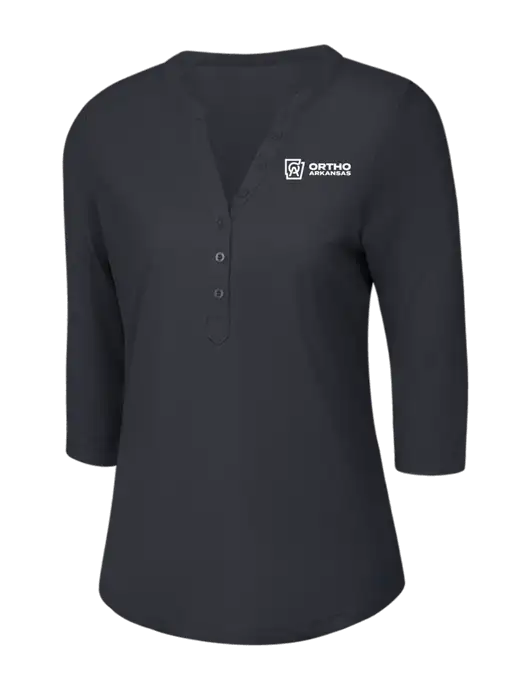 OGIO Charcoal Grey Jewel Henley w/Ortho Logo