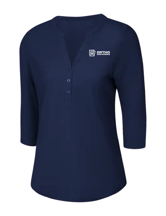 OGIO Navy Jewel Henley w/Ortho Logo