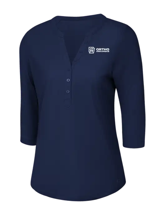 OGIO Navy Jewel Henley w/Ortho Logo