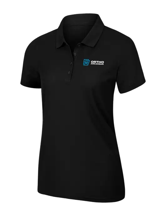 Womens Black Core Classic Pique Polo w/Ortho Logo