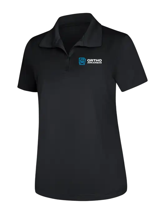 Womens Black Micropique Sport-Wick Polo w/Ortho Logo