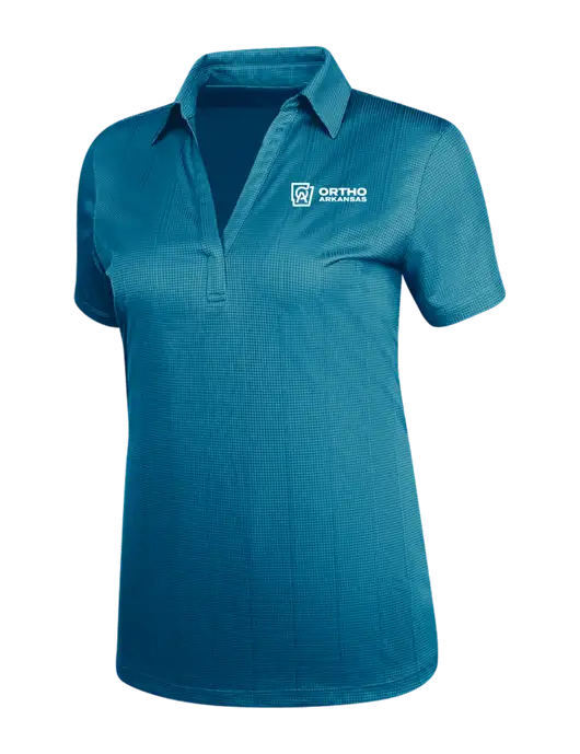 Womens Sapphire Blue Diamond Jacquard Polo w/Ortho Logo