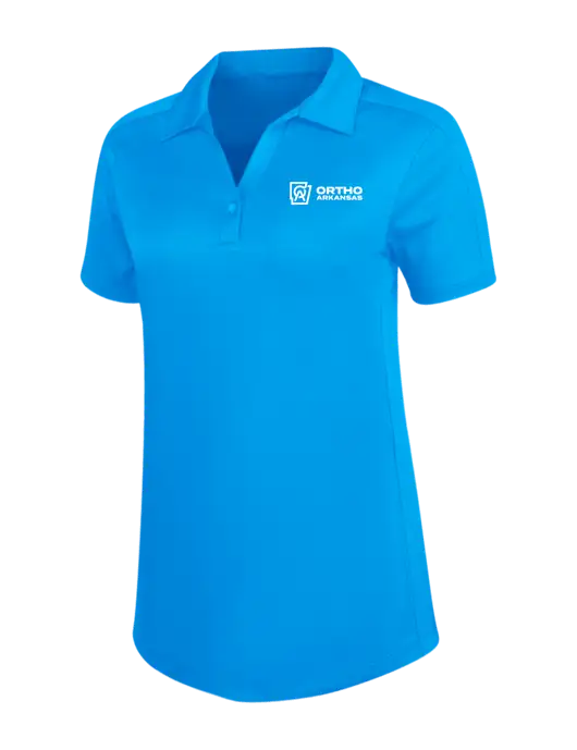 Womens Sapphire Blue Diamond Jacquard Polo w/Ortho Logo