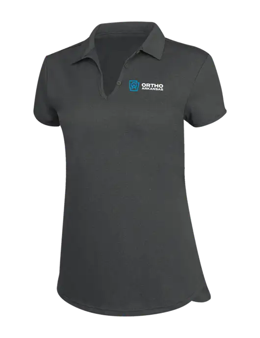 Womens Charcoal Trace Heather Polo w/Ortho Logo