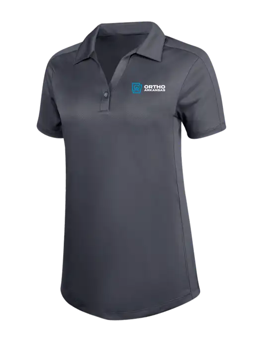 Womens Dark Grey Diamond Jacquard Polo w/Ortho Logo