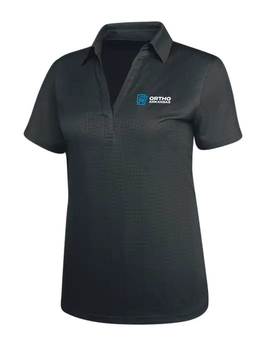 Dark Grey Womens Performance Fine Jacquard Polo w/Ortho Logo