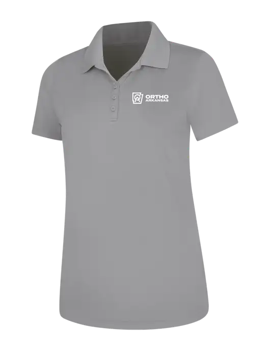 Light Grey Womens Dry Zone UV Mesh Polo w/Ortho Logo