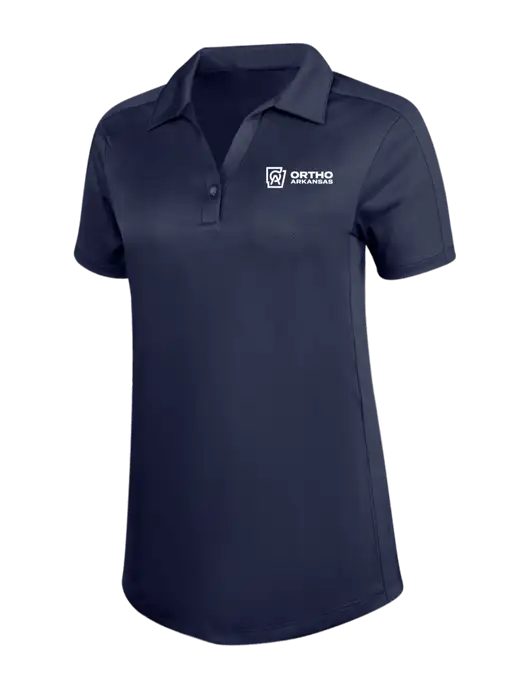 Womens Dark Navy Diamond Jacquard Polo w/Ortho Logo