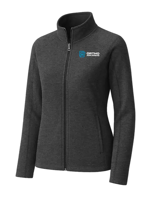 Charcoal Womens Heather Microfleece Full-Zip Jacket w/Ortho Logo
