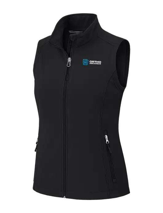 Black Womens Core Soft Shell Vest w/Ortho Logo