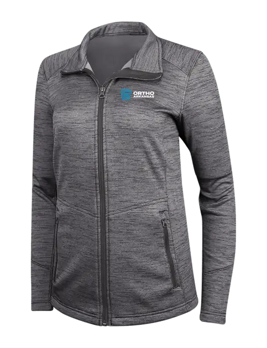 Womens Dark Grey Digi Stripe Fleece Jacket w/Ortho Logo