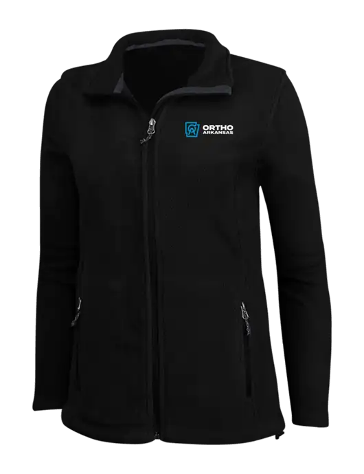 Womens Black Fleece Jacket w/Ortho Logo