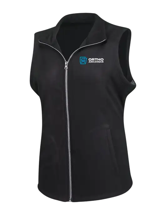Black Womens Microfleece Vest w/Ortho Logo