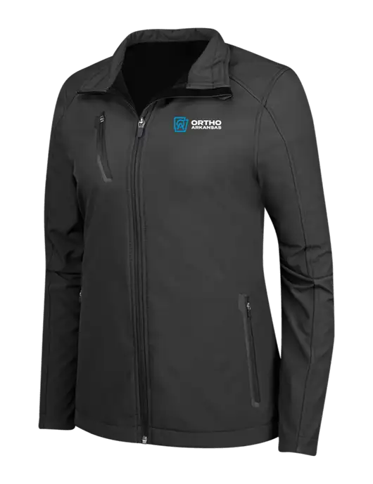 Black Womens Welded Softshell Jacket w/Ortho Logo