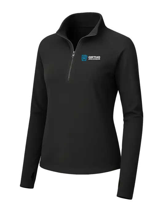 Womens Black Microfleece 1/2 Zip Pullover w/Ortho Logo