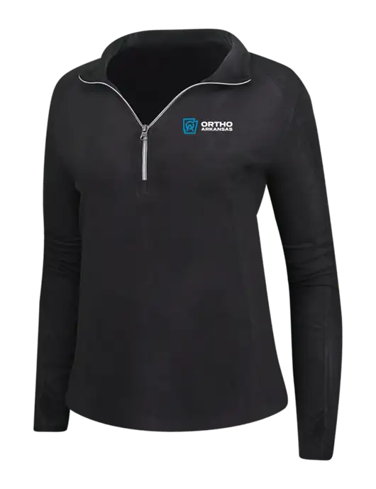 Womens Black Microfleece 1/2 Zip Pullover w/Ortho Logo