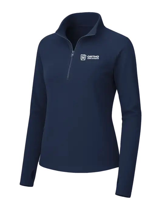 Womens Navy Microfleece 1/2 Zip Pullover w/Ortho Logo