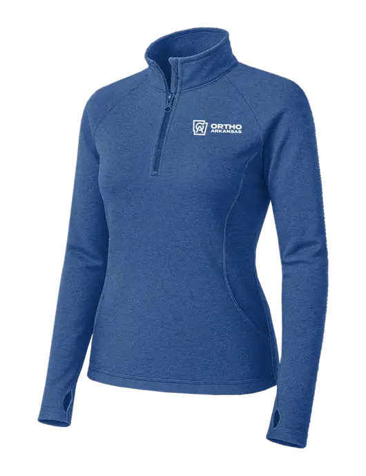 Royal Heather Womens Sport Wick Stretch 1/4 Zip Pullover w/Ortho Logo
