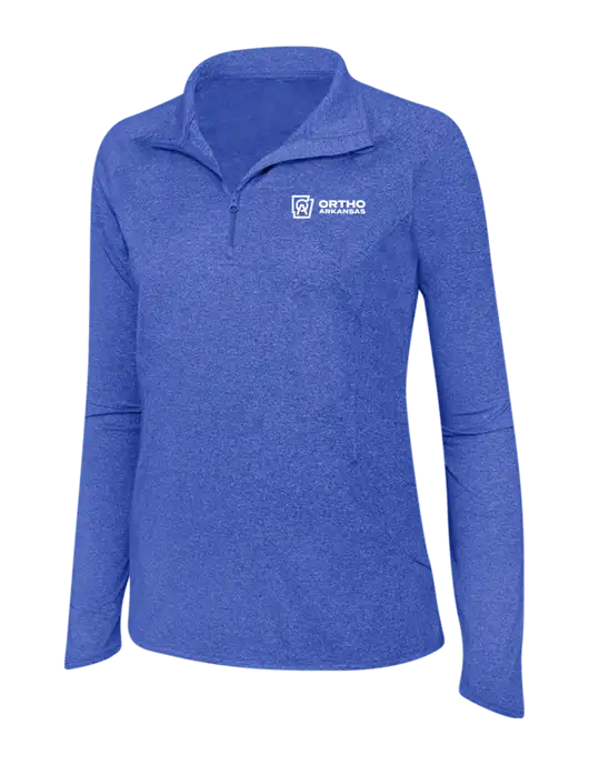 Royal Heather Womens Sport Wick Stretch 1/4 Zip Pullover w/Ortho Logo
