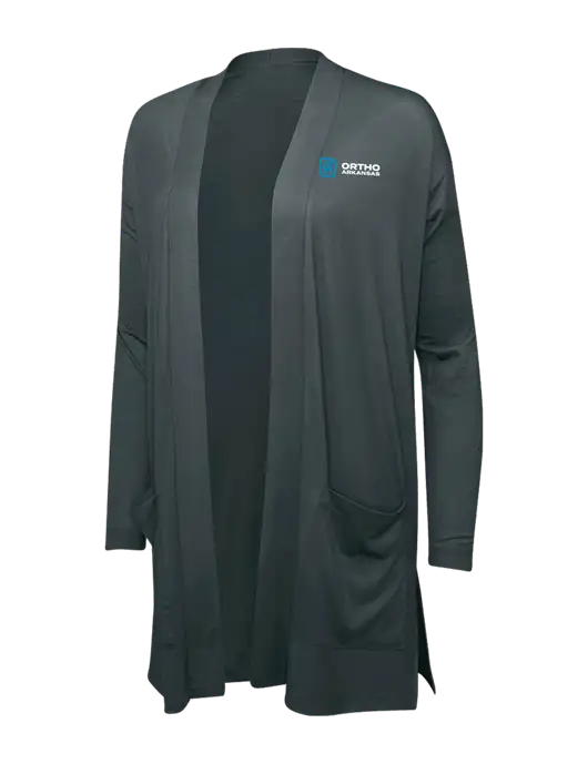 Smoke Grey Womens Concept Long Pocket Cardigan w/Ortho Logo