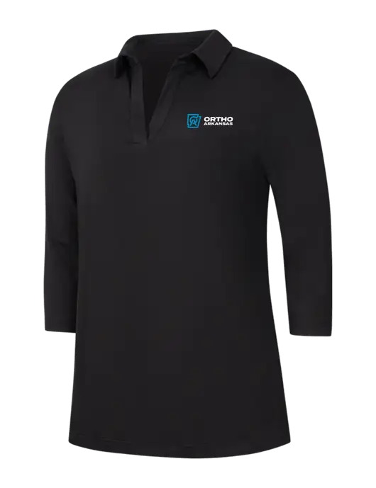 Womens Black Luxe Knit Tunic w/Ortho Logo