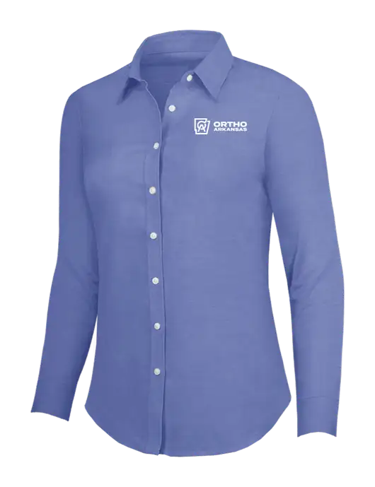 Navy Womens SuperPro Oxford Shirt w/Ortho Logo