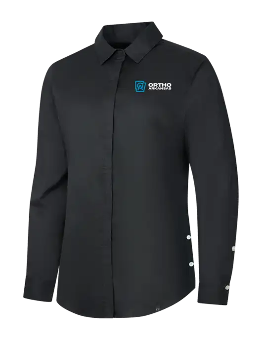 OGIO Womens Black Commuter Woven Shirt w/Ortho Logo