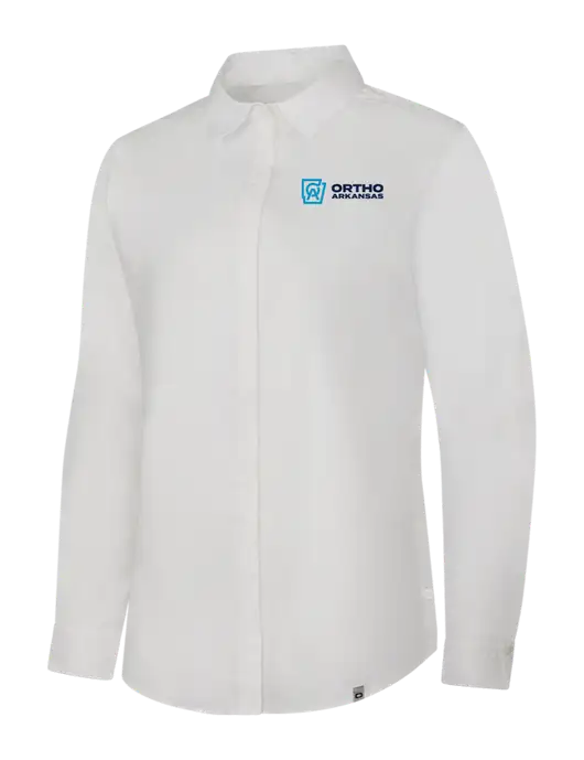 OGIO Womens White Commuter Woven Shirt w/Ortho Logo