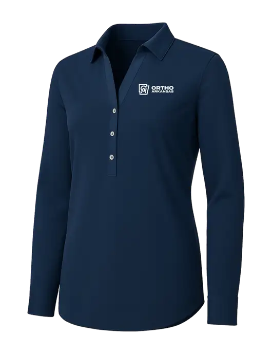 Womens Navy City Stretch Shirt w/Ortho Logo