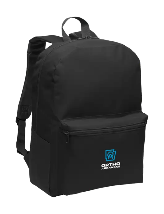 Casual Black Lightweight Laptop Backpack w/Ortho Logo