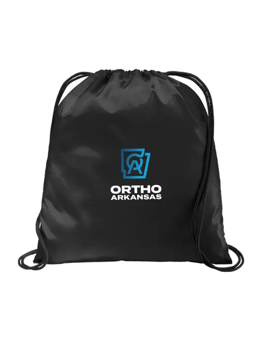 Drawstring  Black Cinch Pack w/Ortho Logo