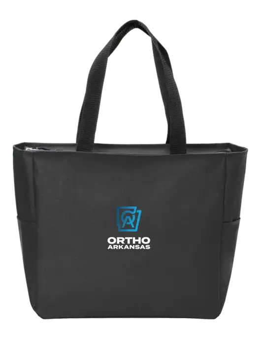 Everyday Black Zip Tote  w/Ortho Logo
