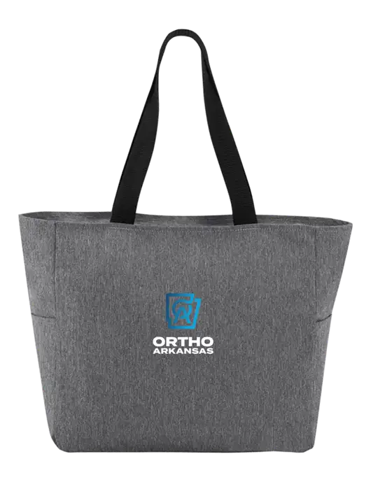 Everyday Heather Grey Zip Tote  w/Ortho Logo