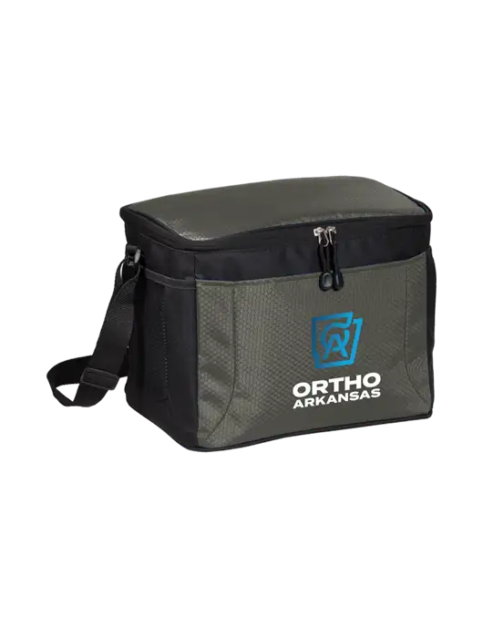 12 Can Grey/Black Cube Cooler w/Ortho Logo