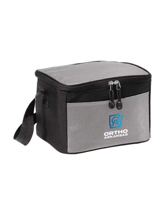 6 Can Grey/Black Cube Cooler w/Ortho Logo