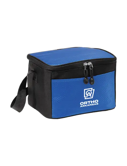 6 Can Twilight Blue/Black Cube Cooler w/Ortho Logo