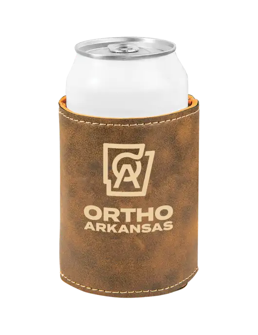 Rustic Leatherette Beverage Holder w/Ortho Logo